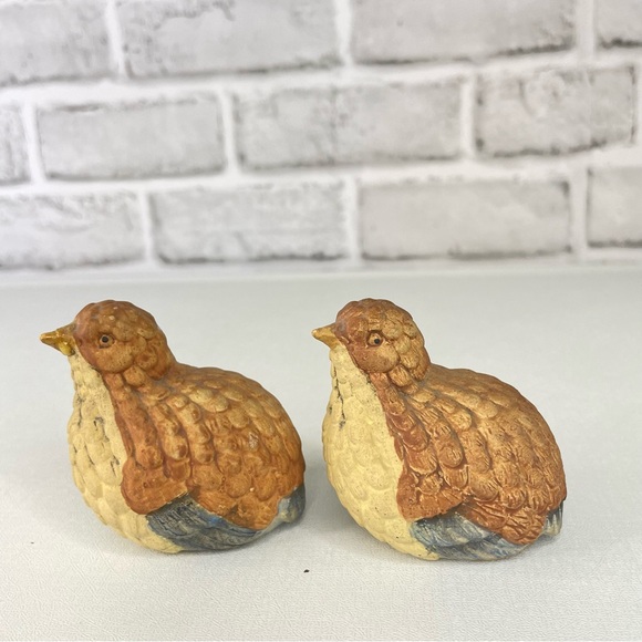 Vintage UC CTI Japan Ceramic Quail Partners Miniature Figurines (2) - Picture 5 of 11